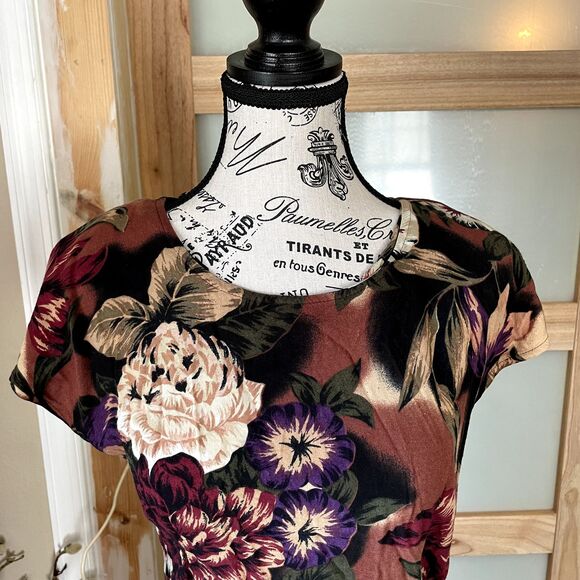 Knapp Studio Women Floral Casual Fall Autumn Colors Woman Wrap Mini Dress - Picture 14 of 14